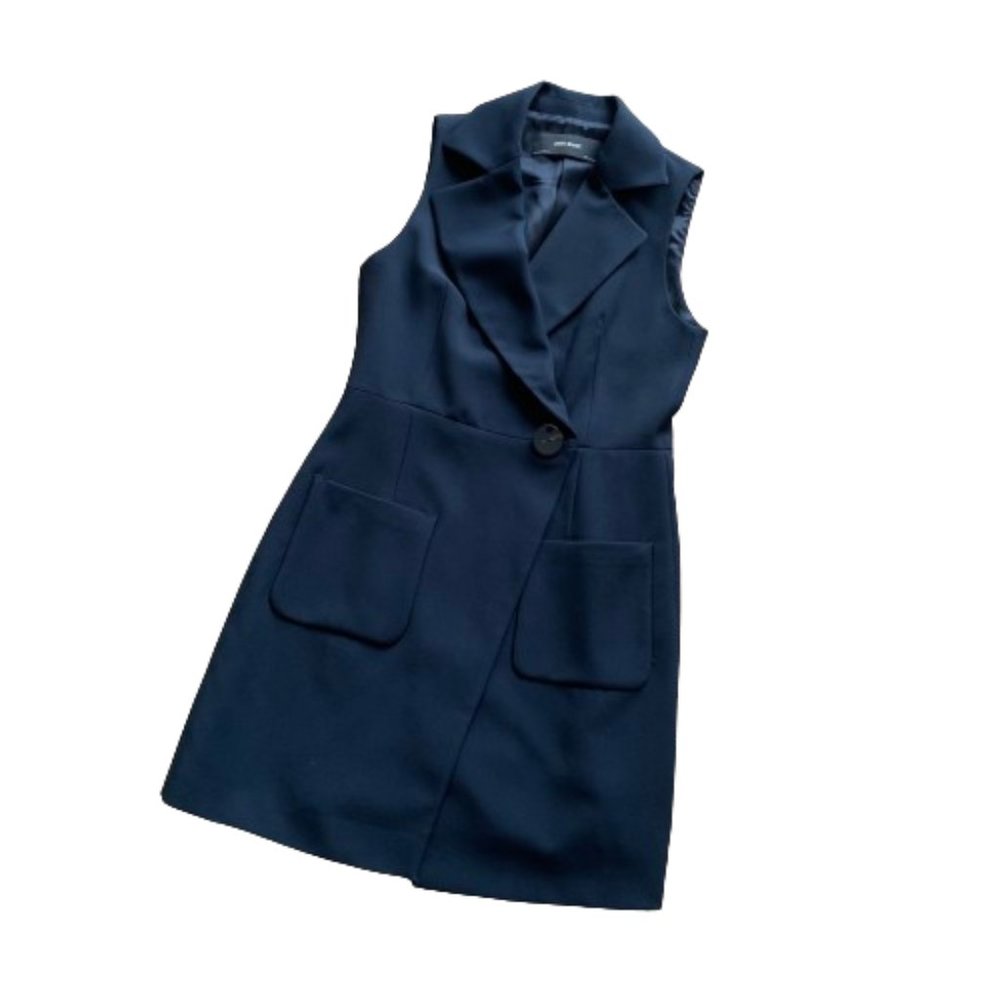 Zara One Button Breasted Vest Blazer Dress